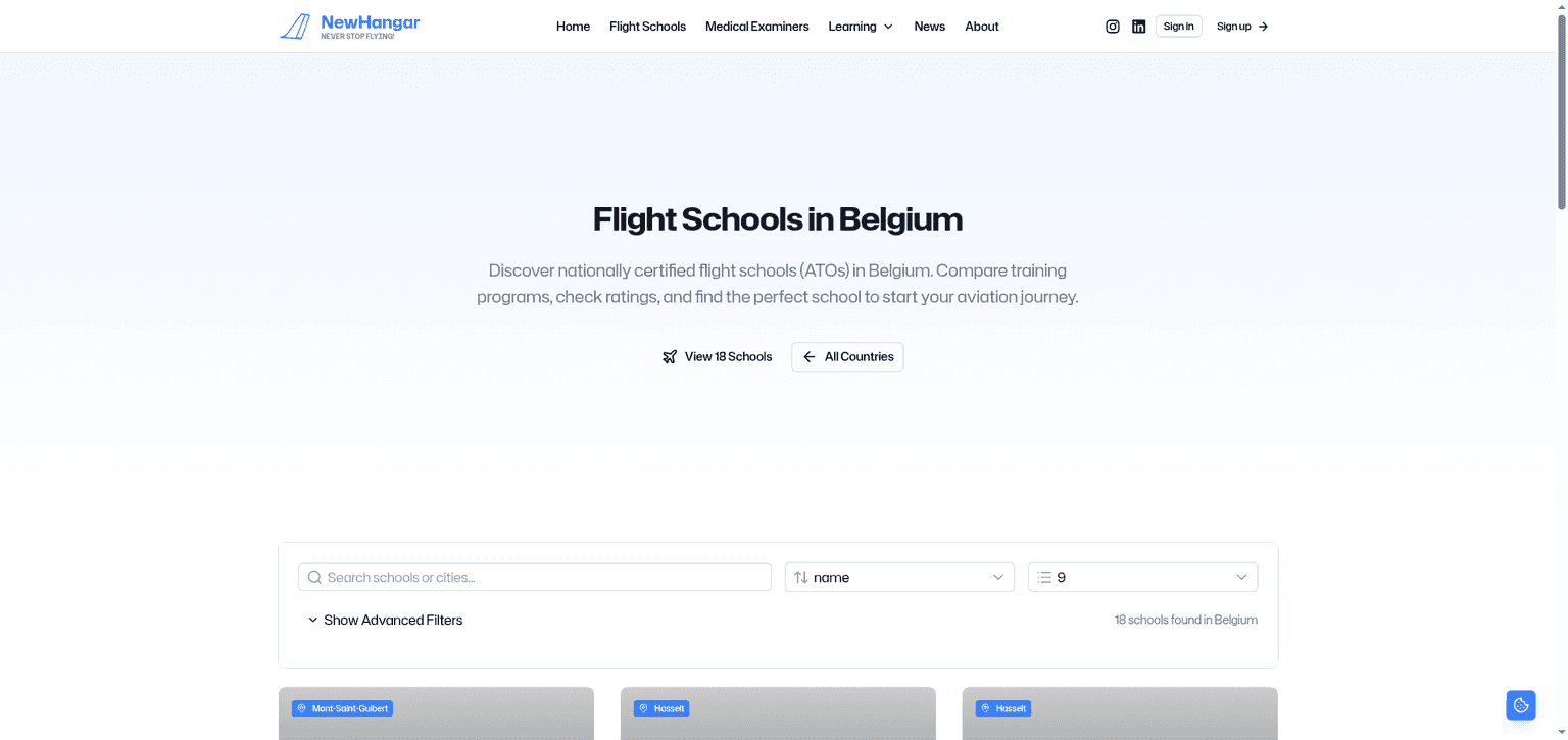 Find Flight Schools in Belgium: Complete ATO Directory
