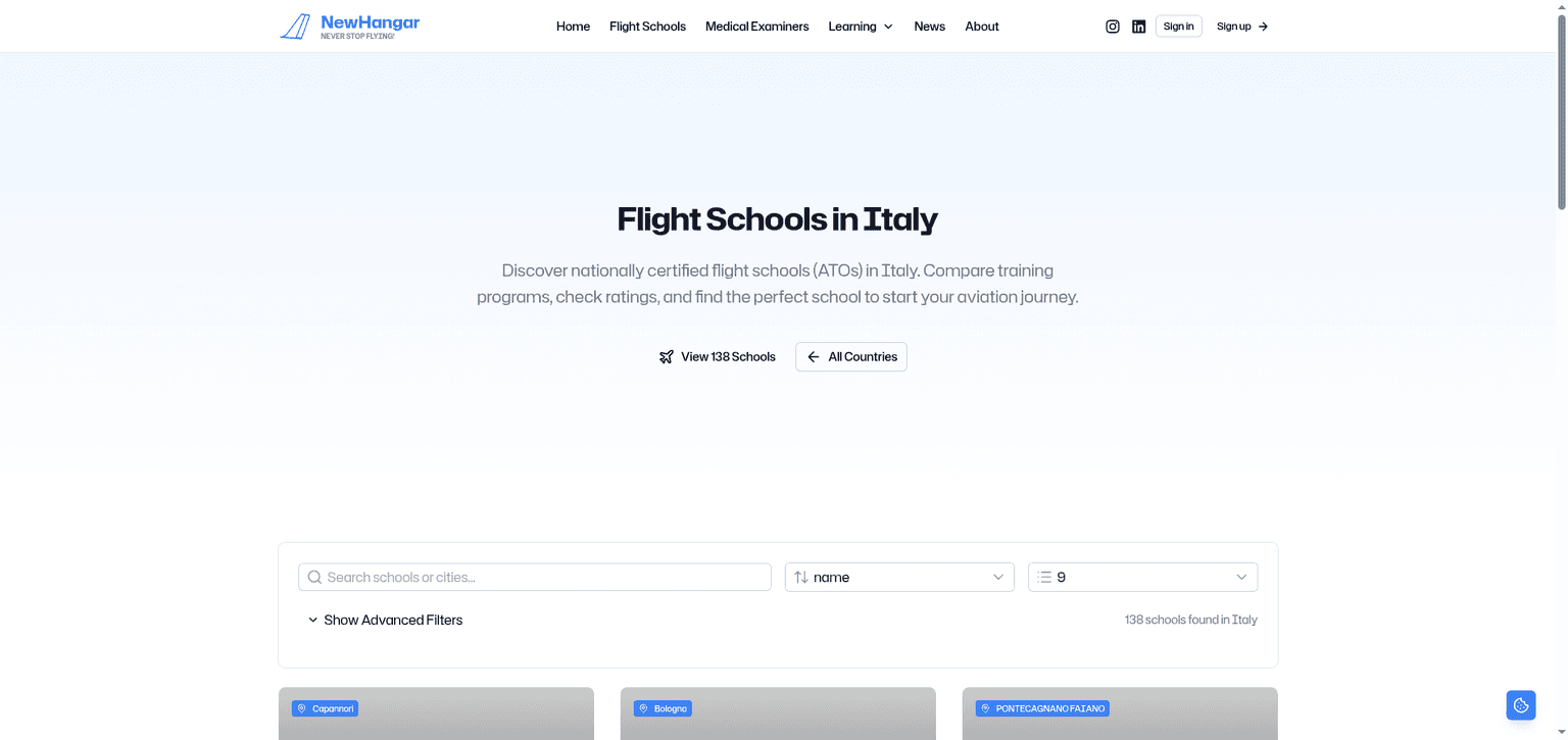 Find Flight Schools in Italy: Complete ATO Directory