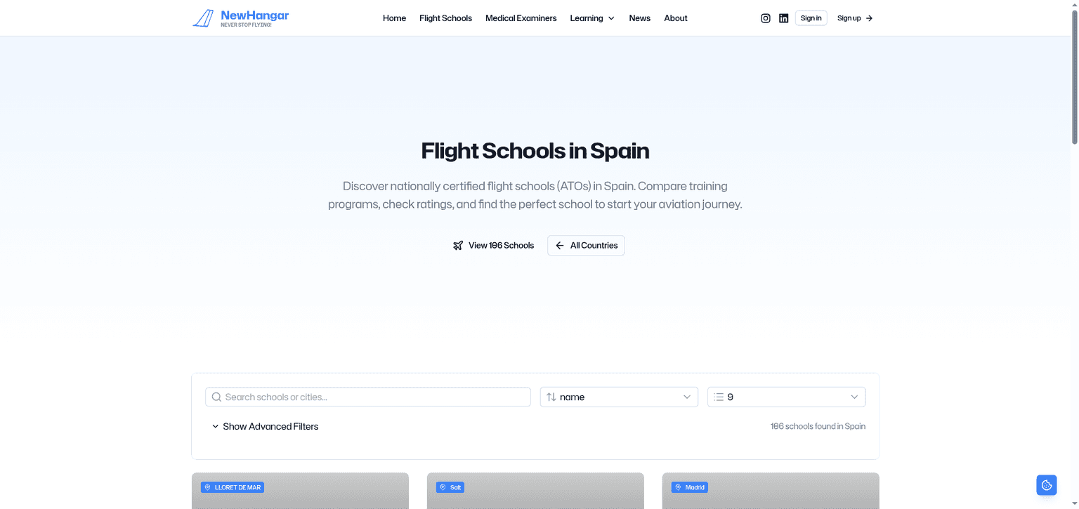 Find Flight Schools in Spain: Complete ATO Directory