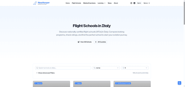 Find Flight Schools in Italy: Complete ATO Directory